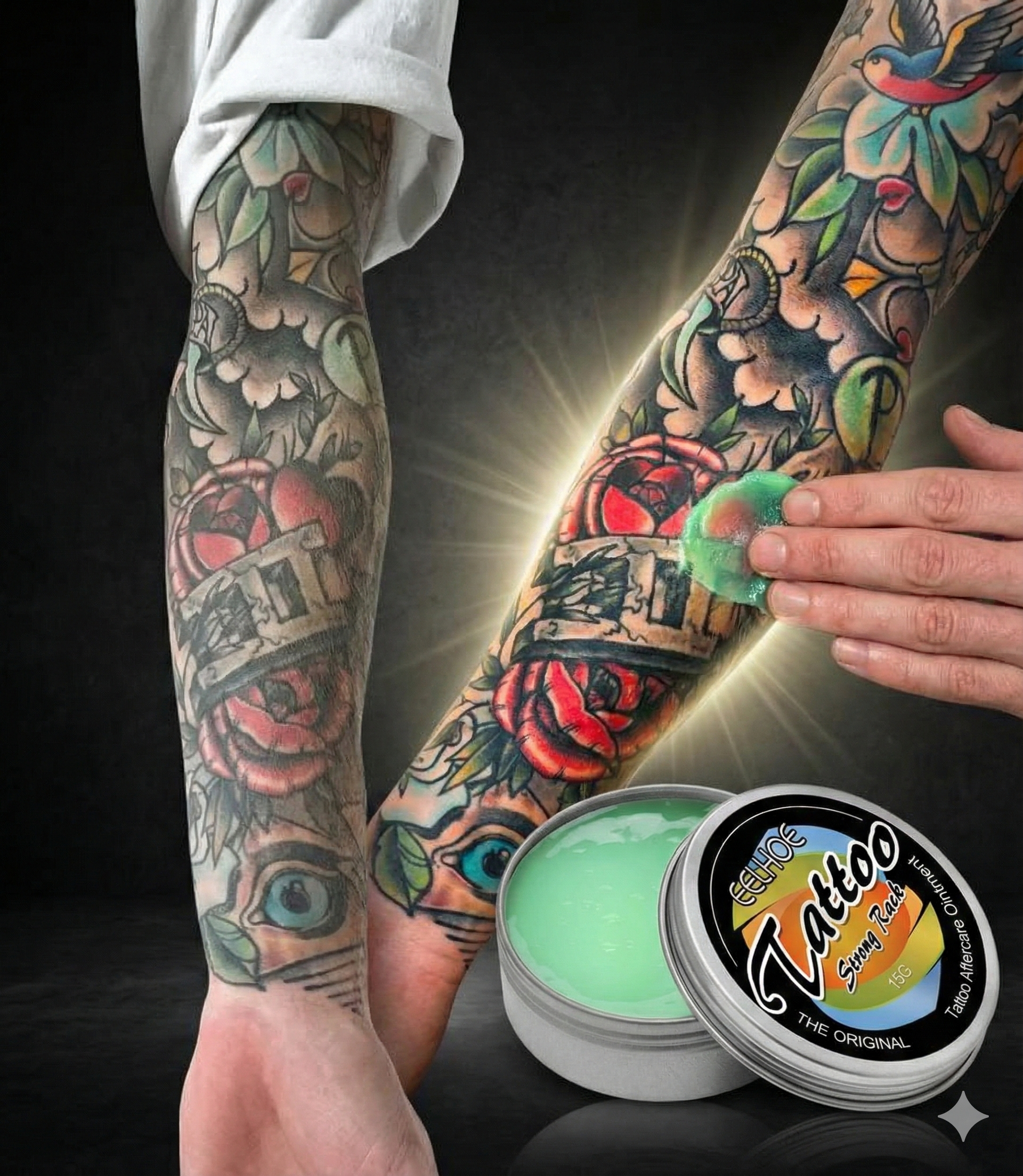 Crème de soin hydratante pour tatouage : soignez votre tatouage, ravivez la couleur et protégez-la.🦄